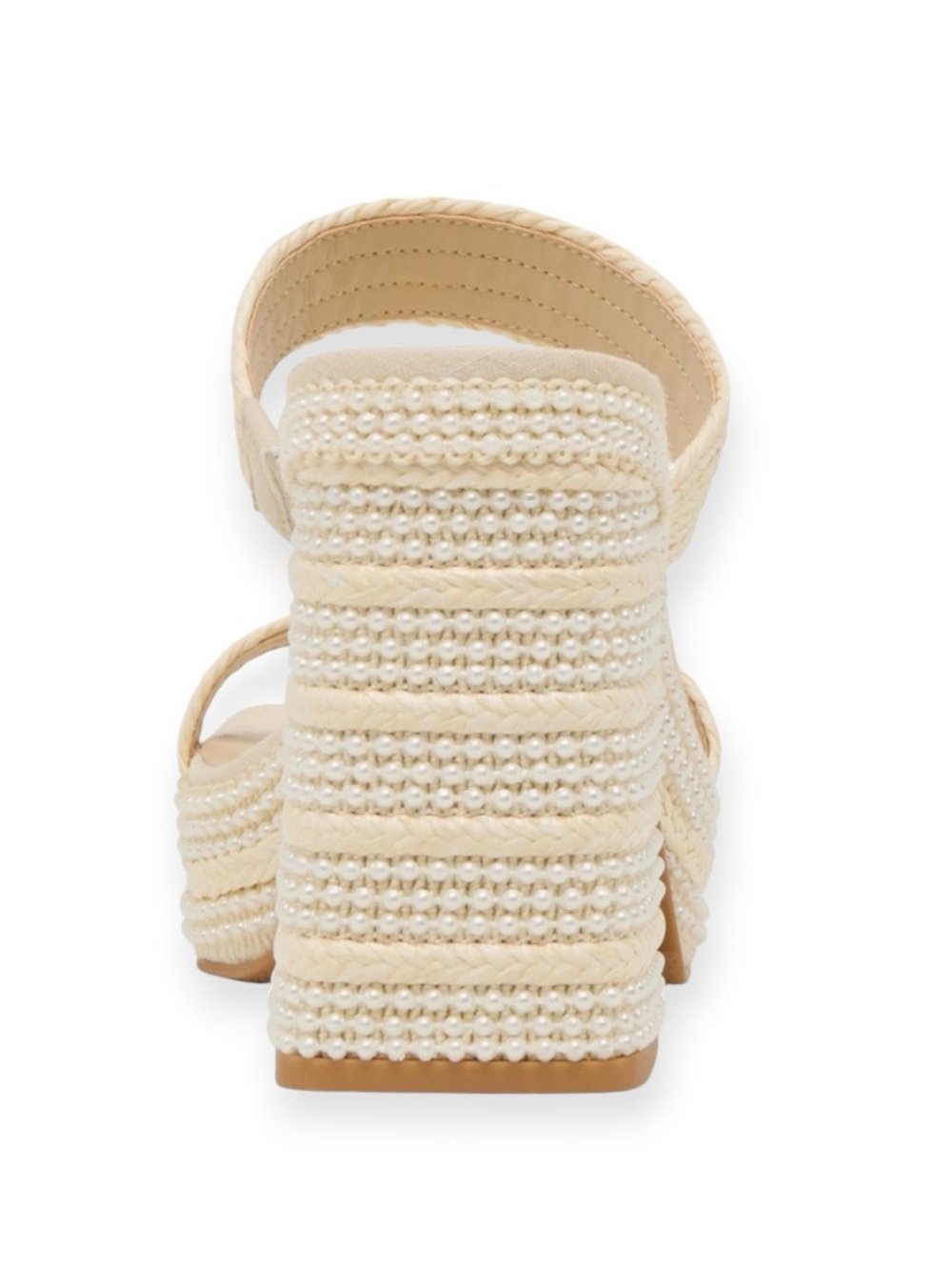 DOLCE VITA ALANI FAUX PEARL RAFFIA PLATFORM BLOCK HEEL SANDALS SIZE 9 **NWT** - Picture 12 of 14